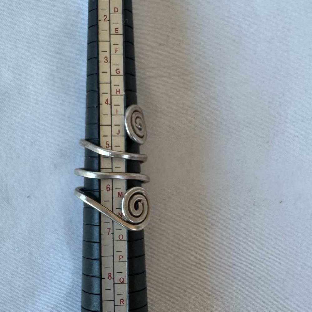 Silver Statement Ring With Spiral Design - image 8